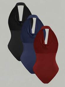 SHEIN Unity Áo liền thân không tay, cổ rộng, màu trơn, thoải mái, thoáng khí, kiểu dáng tối giản. - Nhiều màu - Xem 2