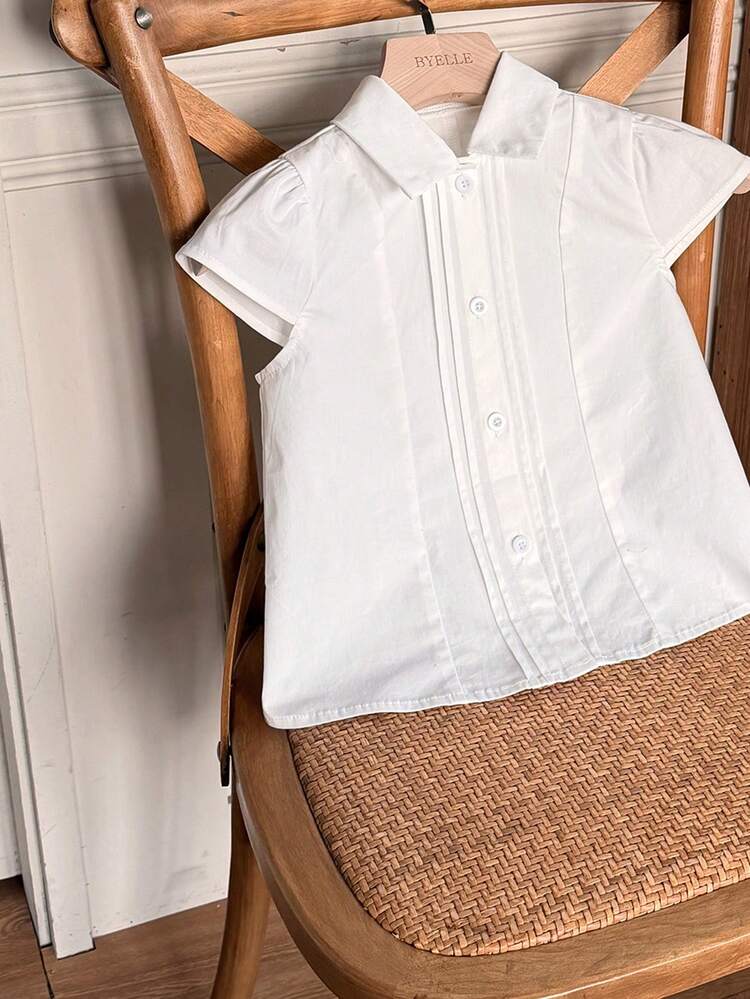 Young Girl' Collared Short Sleeve Shirt