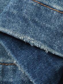 DAZY 女士西部牛仔喇叭牛仔裤，开衩破洞休闲优雅牛仔裤，春秋Y2K风格 - 藍色 - 查看 7