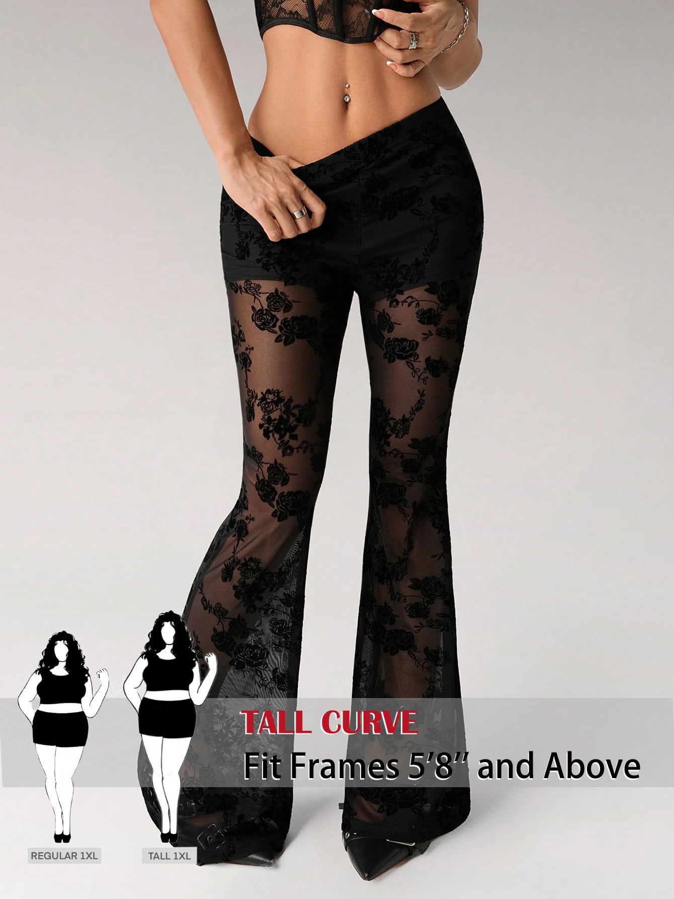 Lace patchwork trousers