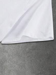 ROMWE MEN Men's Gothic Print Short Sleeve T-Shirt, Casual Summer - White - View 3