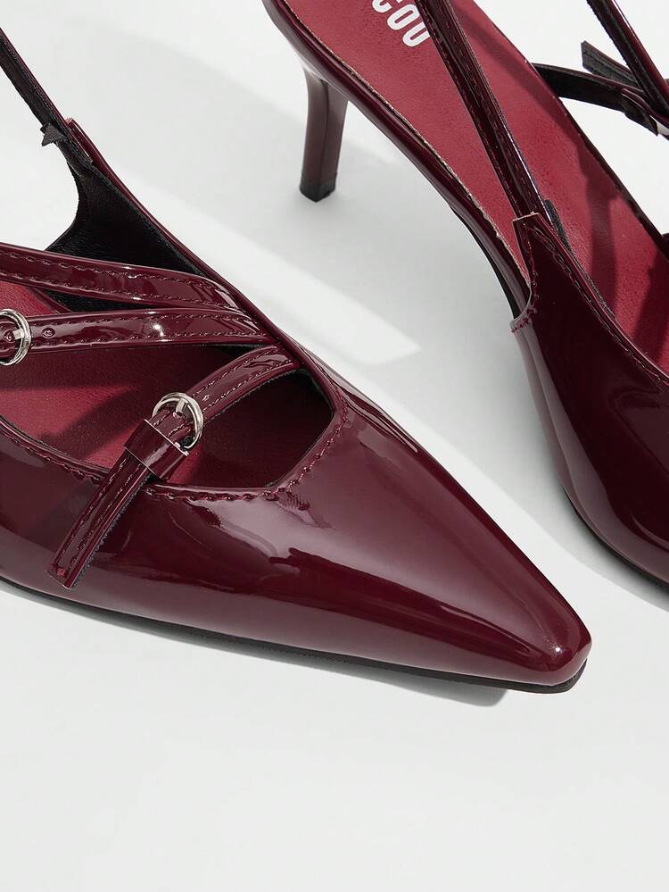 CUCCOO SZL Women's Pointed-Toe Buckle Design Fashionable And Elegant High-Heeled Sandals