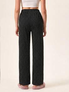 Loomlin 女士棉质撞色圆点图案家居睡裤