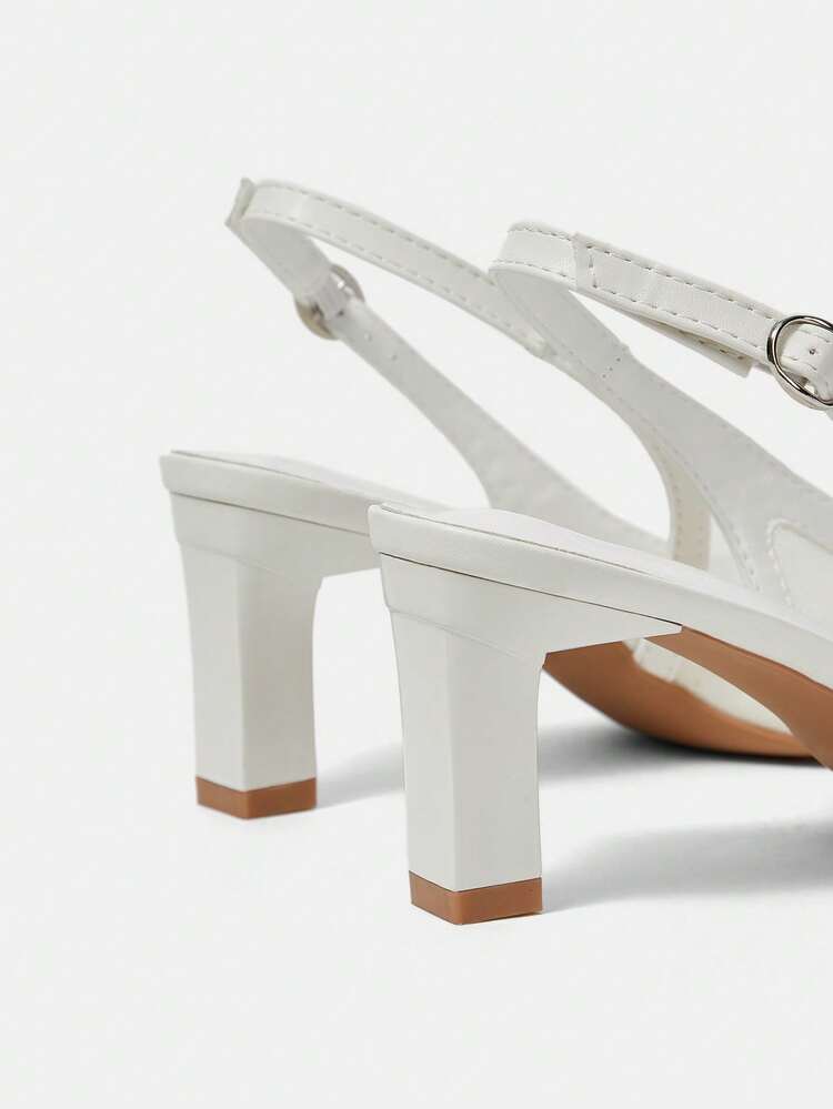 CUCCOO HITCHD Damskie haftowane, koralikowe, szpiczaste czółenka na grubym obcasie, siateczkowe czółenka z odkrytą piętą, eleganckie i modne na ślub, walentynki, przyjęcie herbaciane