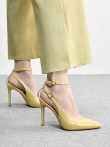 CUCCOO BIZCHIC New Versatile Pointed Toe Women's High Heels For Christmas Spring Shoes - Light yellow - View 5