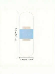 Multi-Use Transparent Elastic Tape 50pcs - Waterproof For First Aid Wound Dressing & Halloween FX Makeup, PE Material - White - View 3