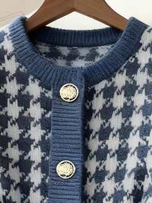 GlowEve Chaleco de punto con cuello redondo elegante para mujer - Multicolor - Ver 3