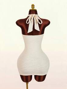 Amplova 浪漫度假派对复古交叉蕾丝贝壳吊带迷你连衣裙（女款） - 彩色 - 查看 3