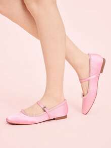 CUCCOO DOLLMOD 女士情人节仿珍珠平底芭蕾舞鞋 春季鞋 春假 复活节 情人节 - 淺粉色 - 查看 3