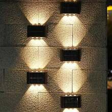 1/2个 6/8LED 冷/暖光户外太阳能壁灯，庭院花园装饰阳光灯笼 - 凸鏡壁燈 - 查看 6