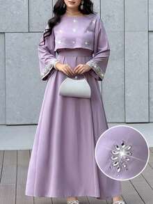 Al Najma Đầm dạ hội sang trọng mới, được trang trí cầu kỳ, kiểu dáng thanh lịch, ôm eo tôn dáng. - Bụi hồng - Xem 2