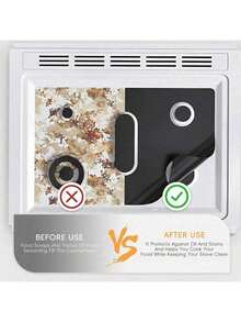 1.2pcs Black Gas Stove Burner Cover Protector Mat Compatible With Samsung Reusable Non Stick Easy Clean Kitchen Cooking Range Accessory Home Appliance Supplies - Black - View 2