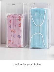 1pc Clear Face Cover Storage Box, Multifunction Desk Organization For Home - Multicolor - View 5