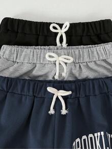 3pcs/Set Girls Casual Loose Fit Letter Print Comfy Wide Leg Pants, Suitable For Spring/Autumn, Christmas - Multicolor - View 6