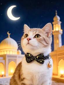 PETSIN 1 件装宠物星月项圈，颈围可调节，猫狗项圈，宠物节日礼物，斋月生日宠物配饰，宠物用品 - 彩色 - 查看 6