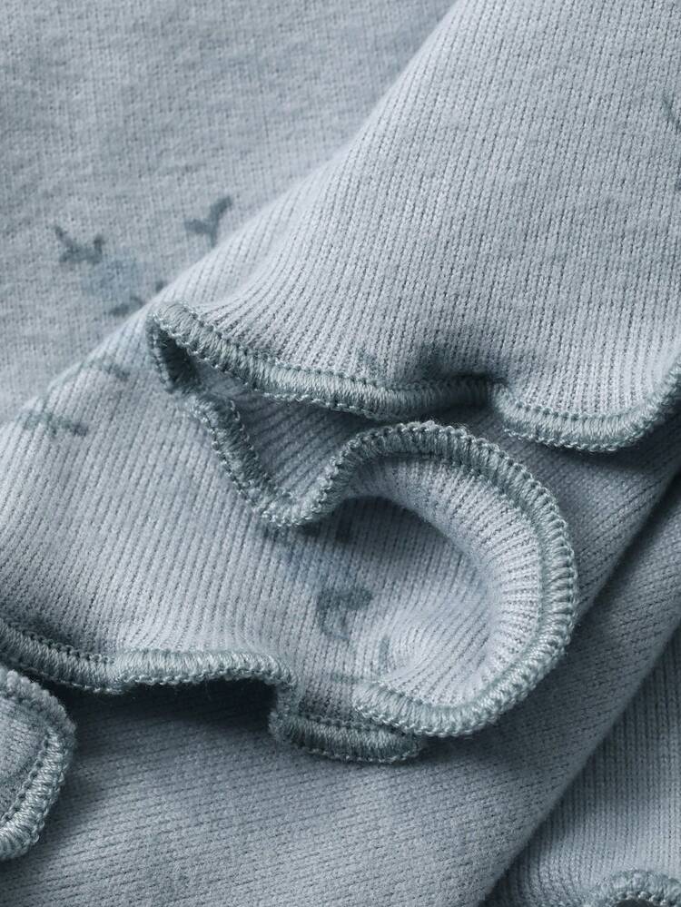 2pcs Women Ditsy Floral Long Sleeve Top And Long Pants Pajama Set, Autumn/Winter