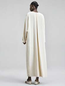 Ontre Women's Apricot Lyocell Fabric Fitted Silhouette Shoulder Long Sleeve Pleated Bow Front Elegant Wedding Guest Outfit, Minimalist Romantic French Chic Luxurious Urban Sophisticated Business Casual Office Wear, Understated Old Money Vibe High-End Airport Cruise Outfit Middle East Essential Versatile High-Quality Bridal Series Blouse - Apricot - View 4