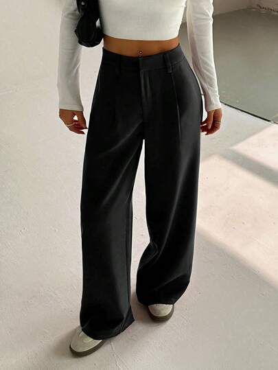 FavEase Women's High-End Elegant Slimming Casual Wide Leg Pants Fall Cloth For Women