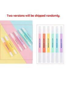 6 Stück Textmarker, sortierte pastellige Farben mit Keilspitze, ästhetisches Textmarker Set, wasserbasiert, kein Durchbluten für Tagebuch Bibel Planer Notizen Erwachsene Kinder Studenten Büro Schulbedarf (6 coole Farben), Schulanfang