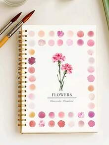 1 水彩画涂色书，花卉水彩练习册，绘画书，适合初学者的艺术绘画用品（带来舒适轻松的涂色体验） - 彩色 - 查看 2