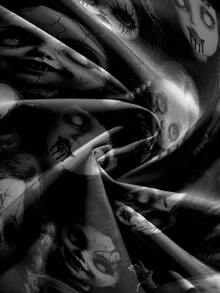 Goth 哥特式暗黑神秘恐怖娃娃连衣裙，加大码 - 黑色 - 查看 4