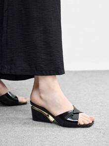 CUCCOO BIZCHIC Women's Fashion Open Toe High Heel Mule Sandals For Daily Wear Spring Shoes - Black - View 4