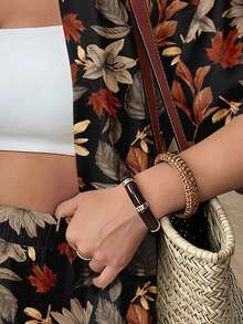SHEIN VCAY Bộ đồ nữ cỡ lớn dáng rộng, in họa tiết lá và hoa cổ điển, gồm 2 món: áo và quần short, thích hợp cho kỳ nghỉ hè. - Nhiều màu - Xem 8