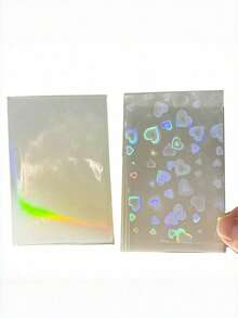 61x91毫米，50个哑光卡套，CPP激光雕刻心形全息明信片。3英寸顶部开口卡套。返校季。 - 彩色 - 查看 3