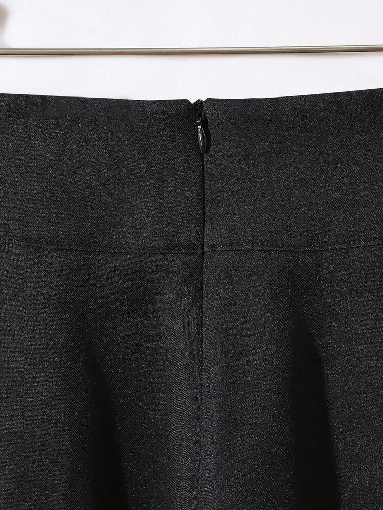 Franclia Pantalones acampanados de gasa elegantes con decoración de strass para vacaciones y citas - Negro - Añade 6