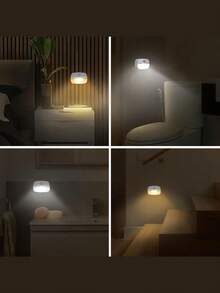 Motion Sensor Light Indoor Led Night Light Stick On Nightlight Battery Operated Lights For Hallway Stair Bathroom Closet Bedroom (AAA Battery Not Included),1/2/3pcs - White - View 5