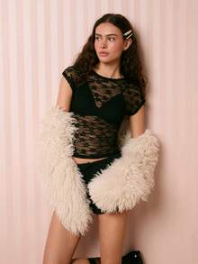 Easelle بلوزة نسائية مثيرة بظهر مكشوف من الدانتيل