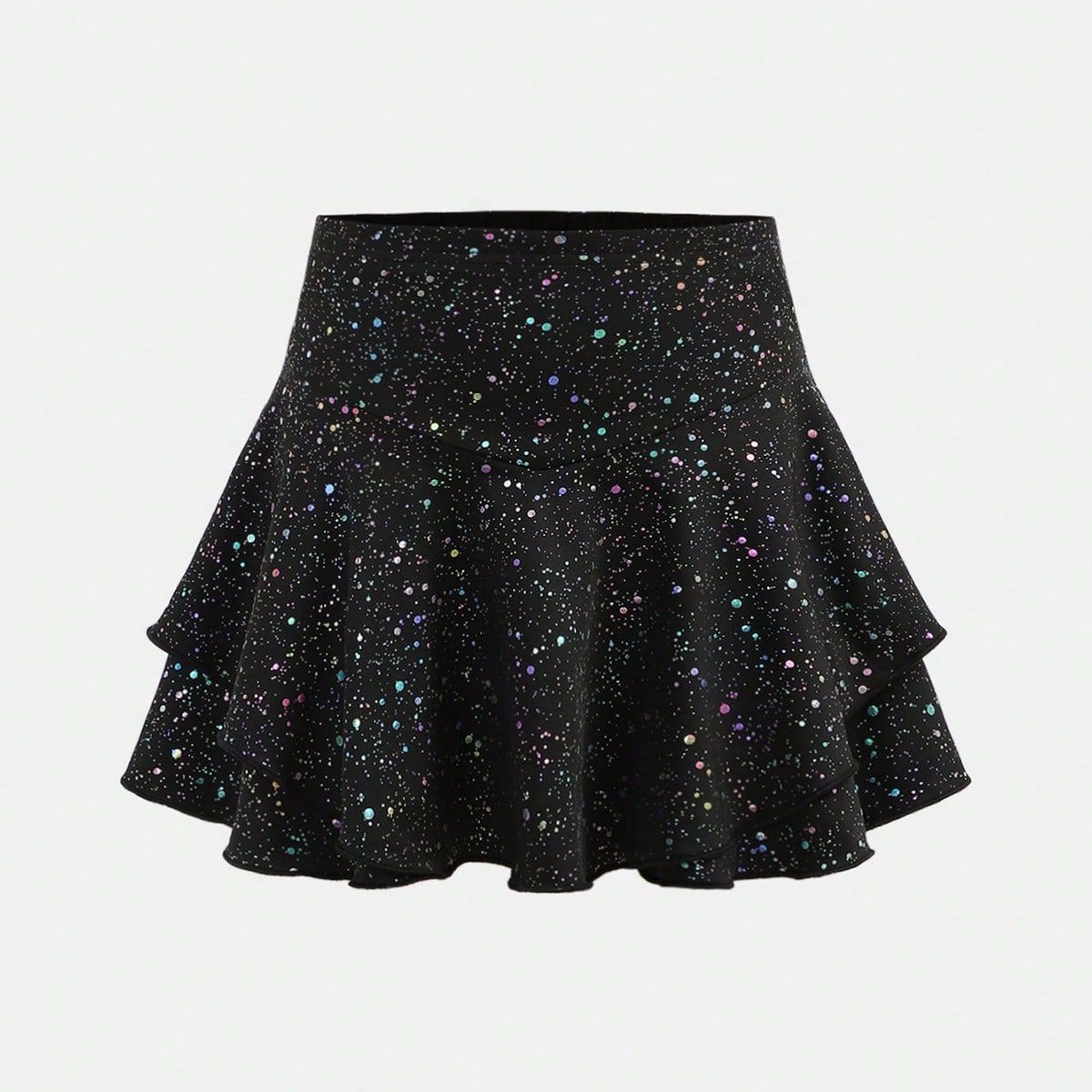 Falda deportiva casual, elegante y brillante con estampado de lámina para gimnasia, yoga y actividades atléticas para niñas preadolescentes