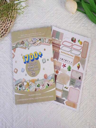 1700pcs Planner Sticker For Festivals And Scheduling, Memo And Note Sticker,Retro Bohemia Themed Stickers, Polka Dot Stickers, Seasonal Stickers, Convenience Reminder Stickers, For Scrapbooking, Journaling, Phone Case And Luggage Decoration, By Setting Specific Plans,Manage Time, Improve Efficiency, Enhance Self-Discipline, And Ultimately Realize Your Dreams And Goals.