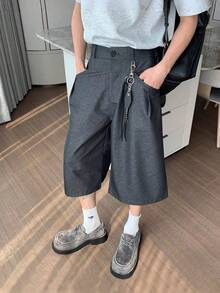 TONEVAULT 男士休闲宽松阔腿裤，带口袋 - 煙灰色 - 查看 4