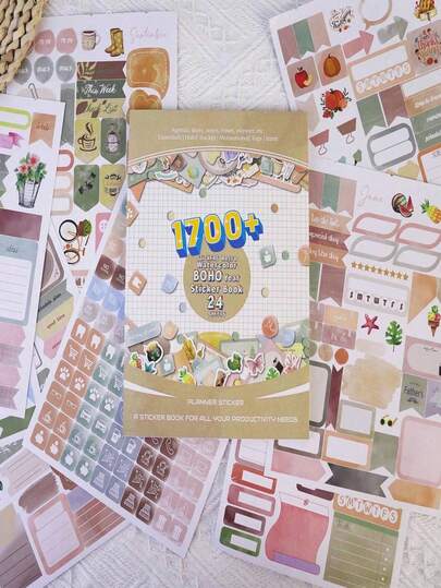 1700 Stück Planer Aufkleber für Feste und Terminplanung, Memo und Notiz Aufkleber, Retro Boho Themen Aufkleber, Punkte Aufkleber, Jahreszeiten Aufkleber, praktische Erinnerungsaufkleber, für Scrapbooking, Journaling, Handyhüllen und Gepäckdekoration, durch Festlegen spezifischer Pläne, Zeitmanagement, Effizienzsteigerung, Selbstdisziplin verbessern und letztendlich Ihre Träume und Ziele verwirklichen.