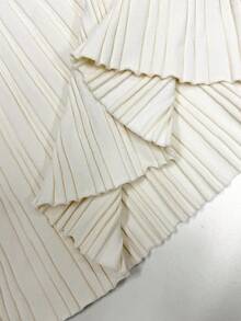 SHEIN PETITE Minimalist Stand Collar Sleeveless A-Line Mini Ribbed Knit Dress For Women,Fall - White - View 8