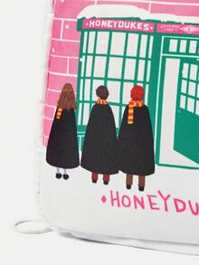 HARRY POTTER X SHEIN 1 Cartoon Pattern Toiletry Bag And Travel Cosmetics Storage Bag, Capable Of Accommodating Travel Essentials And Cosmetics - Pink - View 3