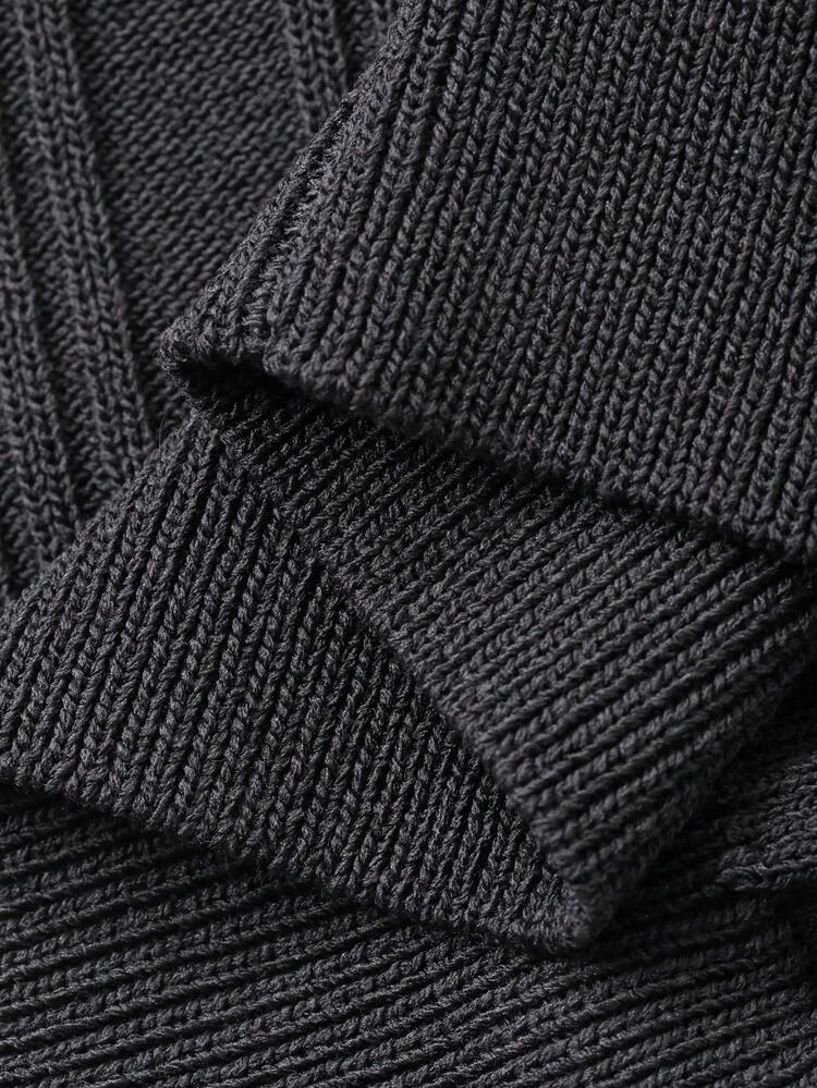 Women's Solid Color Textured Striped Collared Fitted Casual Knit Top, Spring/Autumn
