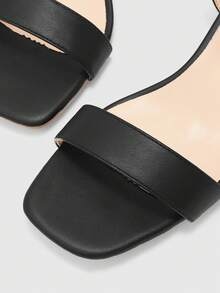 CUCCOO BIZCHIC Women's Fashionable Elegant Square Toe High Heel Sandals, Versatile For Office, Home And Other Occasions, Spring/Summer - Black - View 8