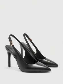 CUCCOO BIZCHIC New Versatile Pointed Toe High Heels For Women Spring Shoes - Graphite Black - View 6