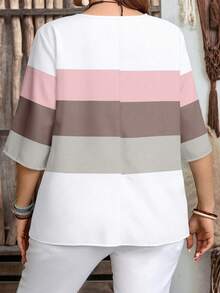 EMERY ROSE Camicia casual minimalista di taglia comoda, adatta per l'estate - Multicolore - Visualizzare 2