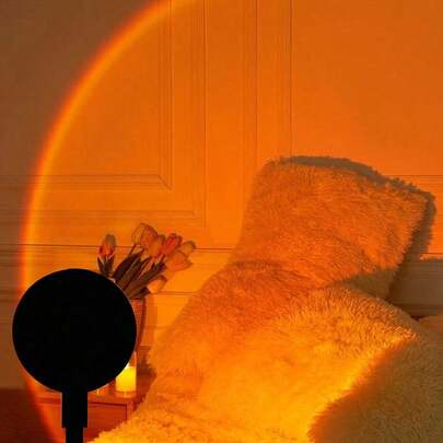 Đèn chiếu hoàng hôn - Đèn ngủ LED đổi màu mô phỏng hoàng hôn, sử dụng nguồn USB, 7 chế độ màu nhấp nháy, ánh sáng cầu vồng 360°, thích hợp cho phòng ngủ, trang trí nhà cửa, tiệc tùng, thư giãn và thiền định.