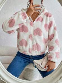 女士卫衣 - 白粉色 - 查看 2