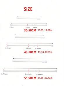 Adjustable Space Divider Rod - 2 Packs Spring Tension Rod, No Drill For Hanging Curtains, Clothes, Room Partition - White - View 3
