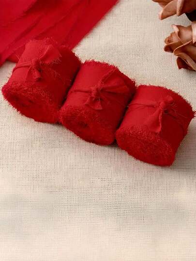 香槟色手工边雪纺丝带卷（1卷）——适用于高级婚礼请柬、新娘捧花、礼品包装、DIY工艺品、圣诞节及节日家居、办公室、派对场景装饰