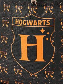 HARRY POTTER X SHEIN 女士时尚一体式单肩包，印花单肩包，配有可调节肩带，女士休闲通勤单肩包 - Orange Ignite - 查看 3