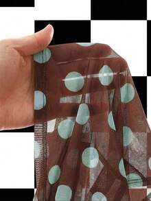 Y2Kool Annarte 撞色网纱透视蝴蝶结Y2K风少女休闲吊带上衣，适合夏季、度假、聚会、派对、日常穿着，性感百搭，时尚新年系列。 - 摩卡棕 - 查看 5