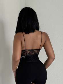 Alexandranx New Sexy Lace Black Camisole Top - Black - View 2