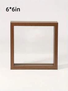 1个木质双面透明相框，适用于桌面摆放。有浅色和深色木纹可选。加厚高清亚克力透明面板。适合存放照片和植物标本。新款桌面装饰相框。 - 深木色 - 查看 5