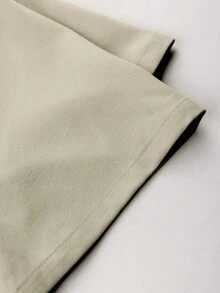 Franclia Áo blazer nữ cỡ lớn màu trơn, cổ bẻ, eo thắt, cài cúc phía trước, tay ngắn, màu mơ, kiểu dáng Pháp cổ điển thanh lịch, phù hợp cho công sở, đi làm, kinh doanh, thường ngày, đi biển, dự tiệc, hàng mới về mùa xuân/hè. - Màu be - Xem 4